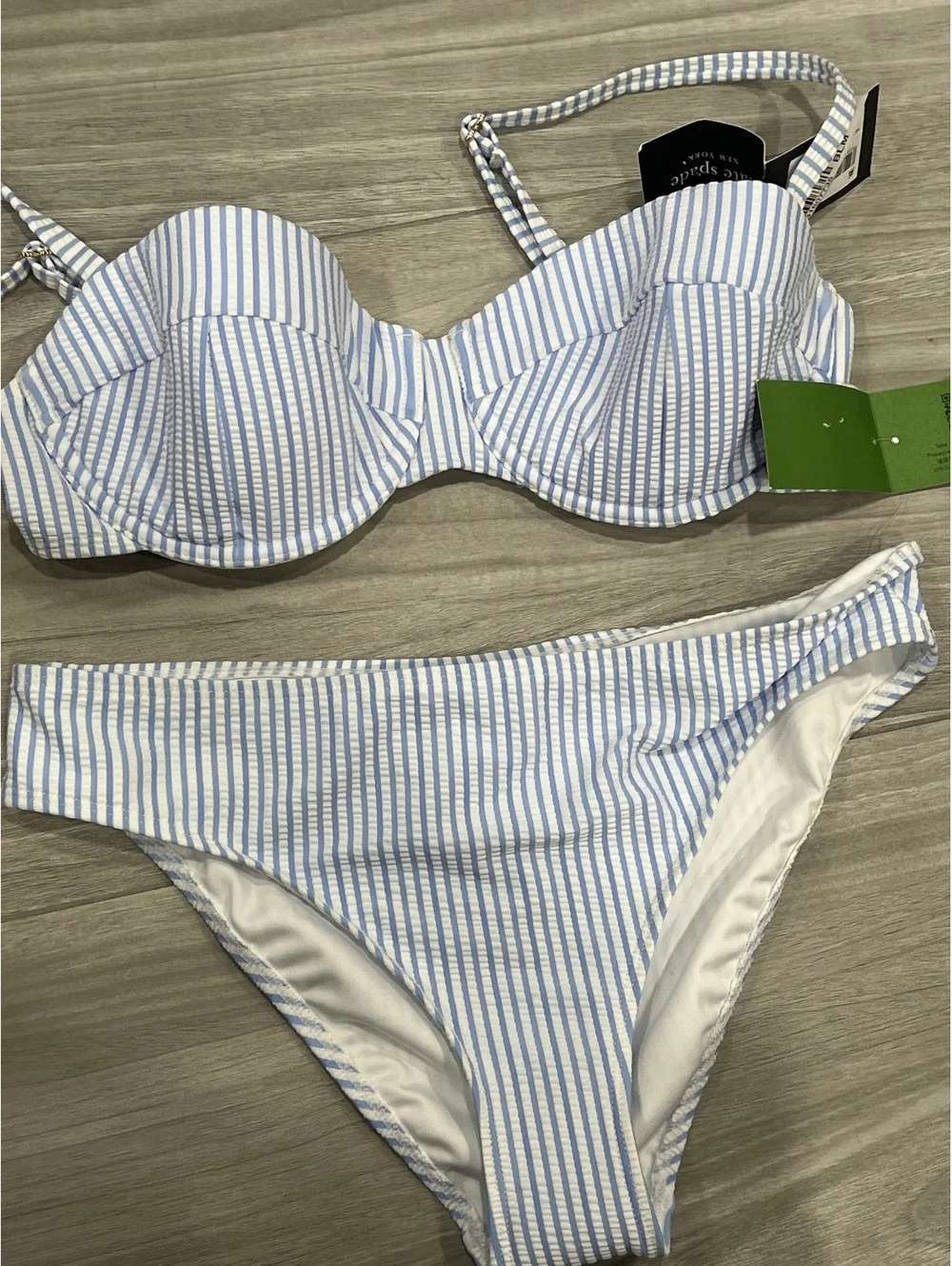 kate spade new york Seamed Underwire Bra Bikini Top & High Cut Bikini Bottom